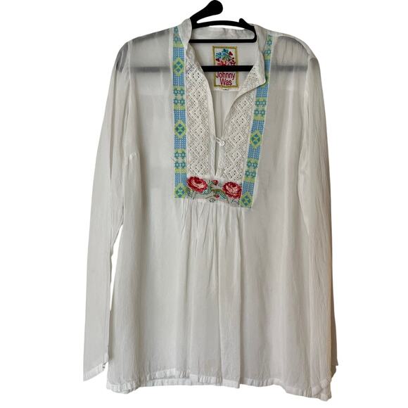 Johnny Was Embroidered Lightweight Summer Tunic Small - Picture 1 of 6
